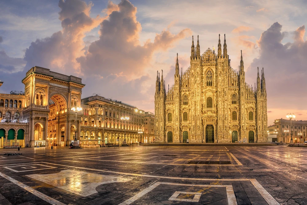 Piazza del Duomo di Milano in Italia